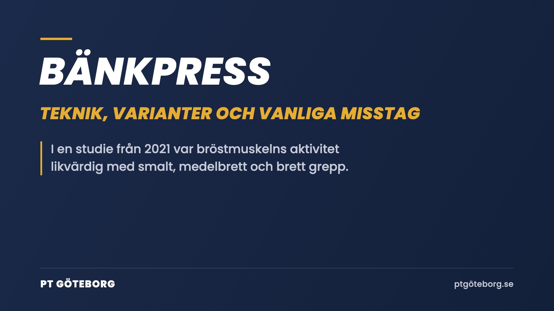 Bänkpress: teknik, varianter och vanliga misstag